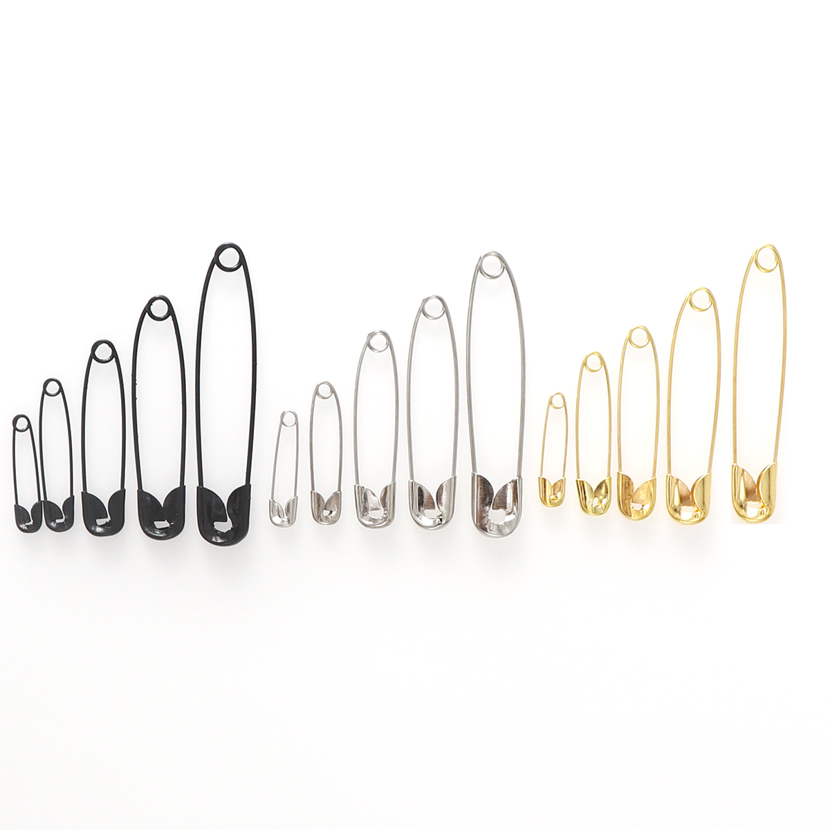 Textile Sewing Kit - 100pcs 22/28/38/45/54mm Silver Gold Safety Pins