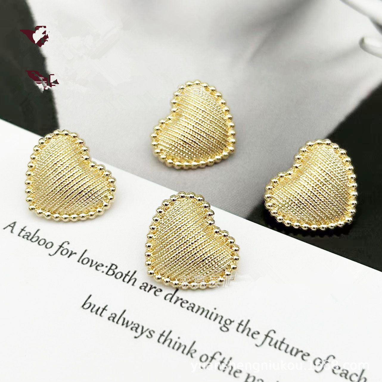 Button Hole Cutter - 10PCS Metal Heart Buttons Heart Shaped