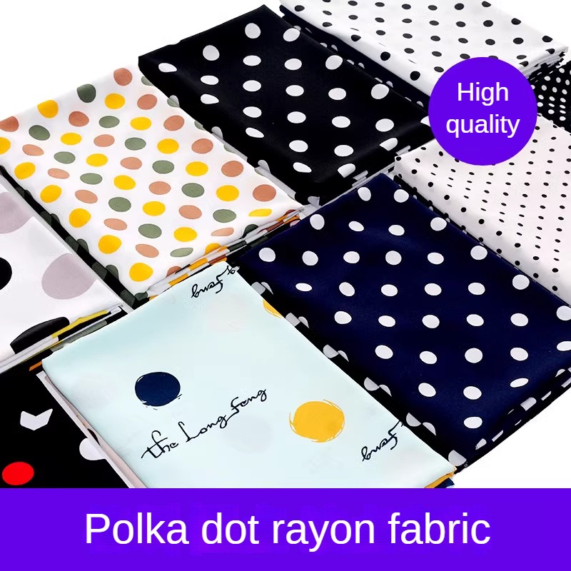 Textile Sewing Patterns - Pajamas Polka Dot Pattern Rayon Fabric