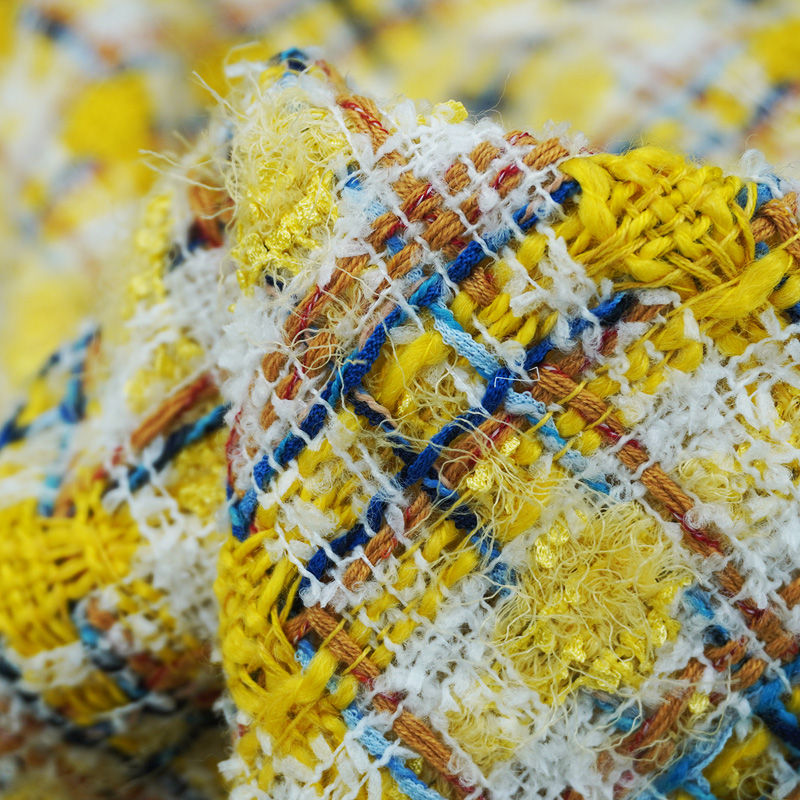 Vibrant Style Yellow Multicolo - Sewing Tweed Fabric 评论和价格