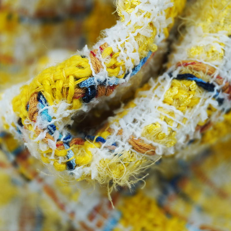 Vibrant Style Yellow Multicolo - Sewing Tweed Fabric 评论和价格