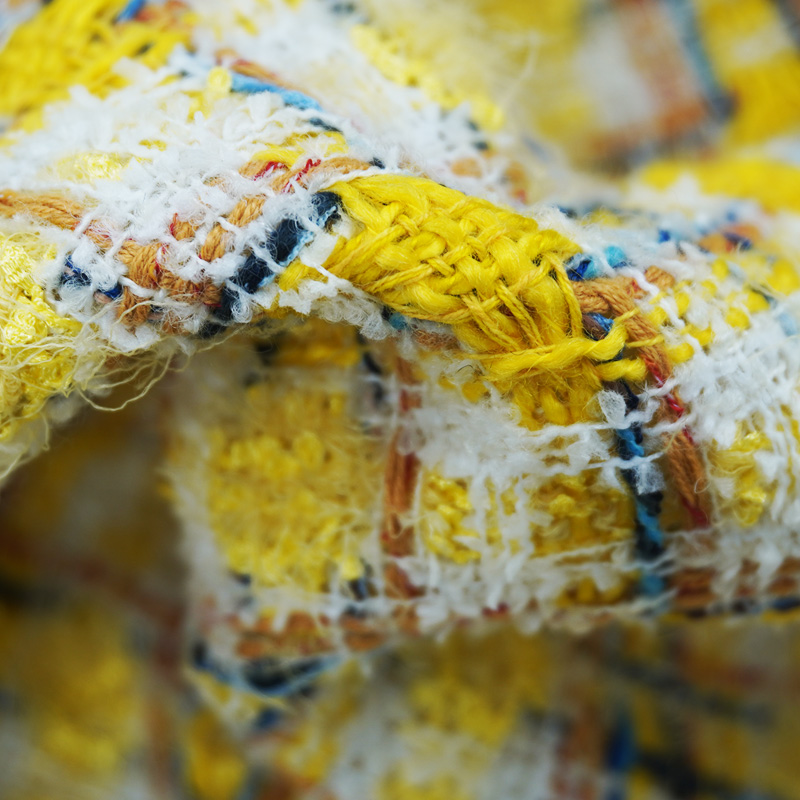 Vibrant Style Yellow Multicolo - Sewing Tweed Fabric 评论和价格