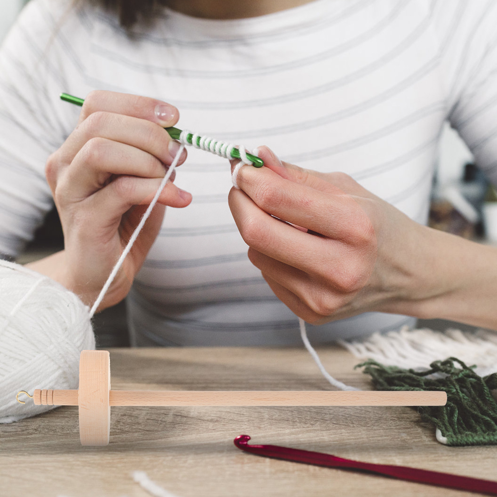 Wood Drop Spindle Wooden Yarn  - Sewing Knit 评论和价格
