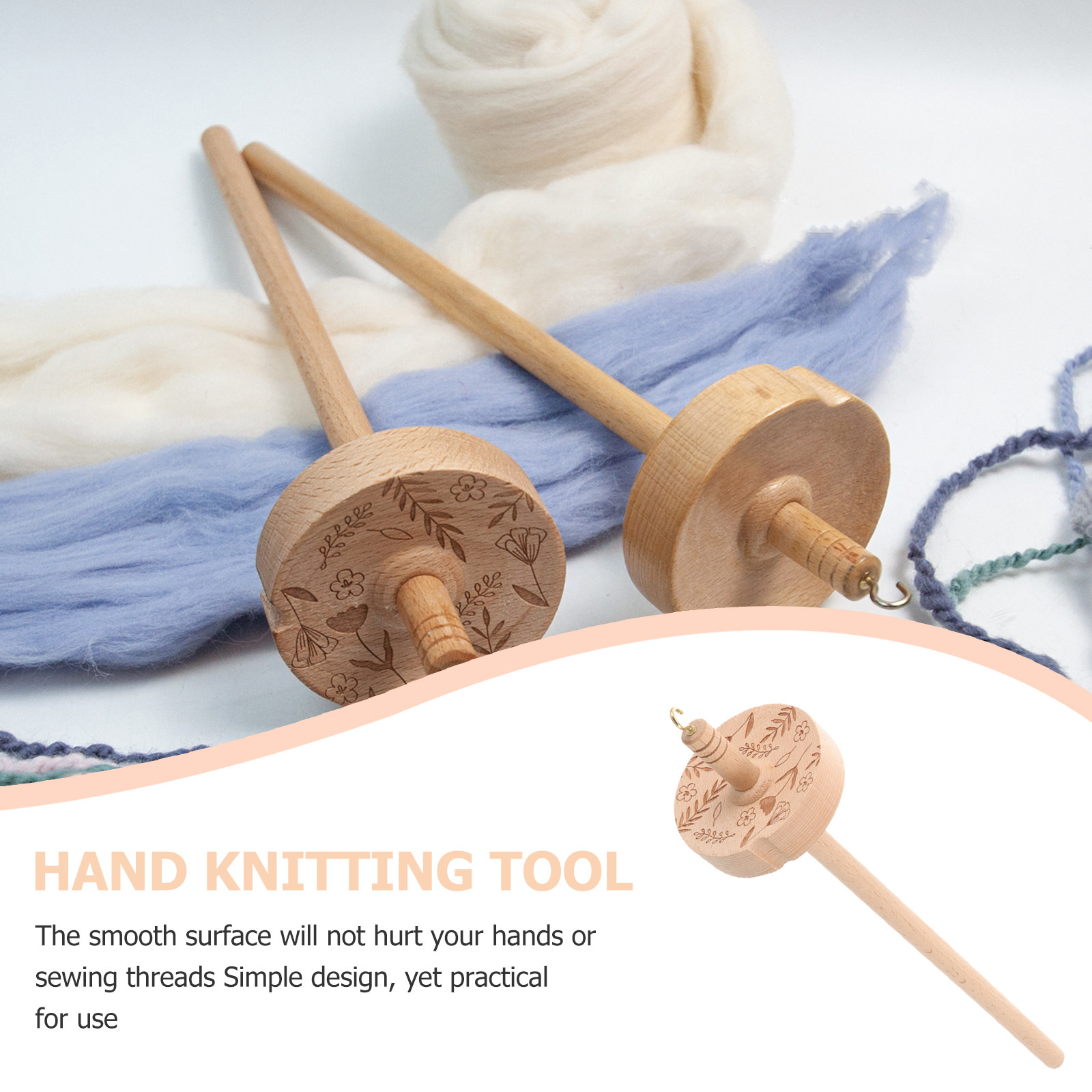 Wood Drop Spindle Wooden Yarn  - Sewing Knit 评论和价格