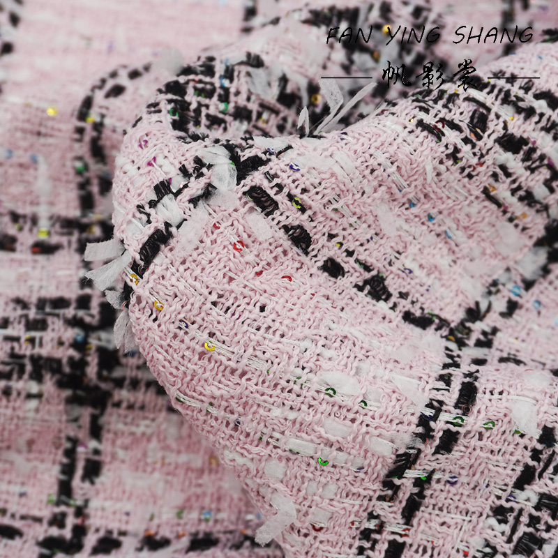 Pink Classical Big Plaid Color - Sewing Tweed Fabric 评论和价格