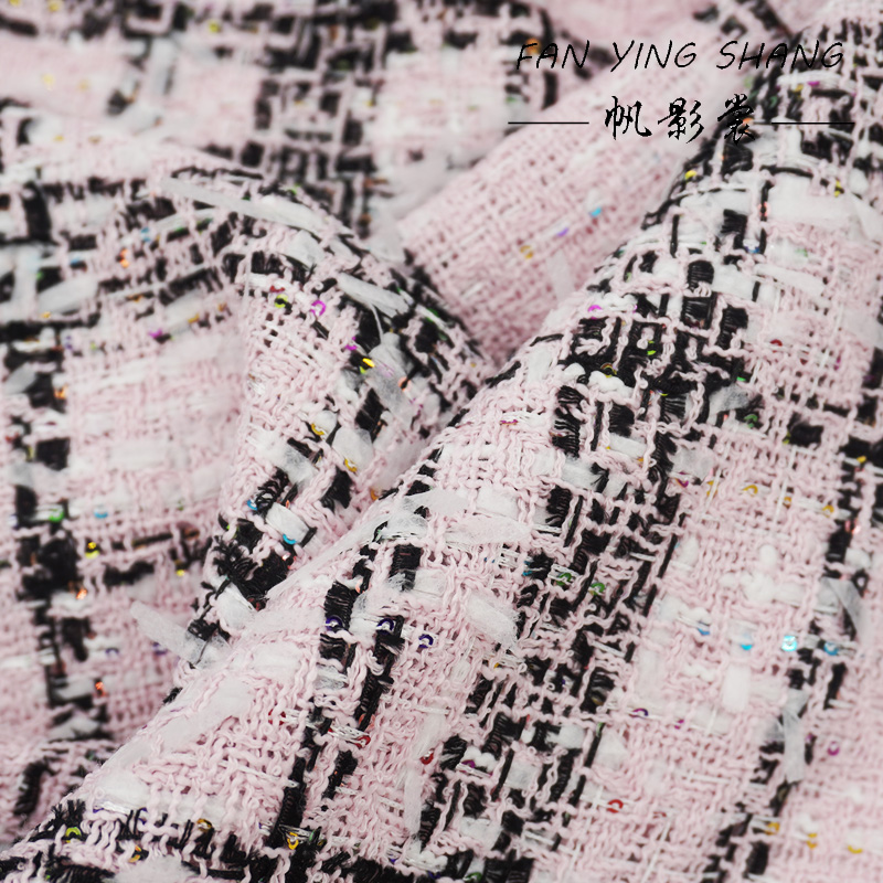 Pink Classical Big Plaid Color - Sewing Tweed Fabric 评论和价格