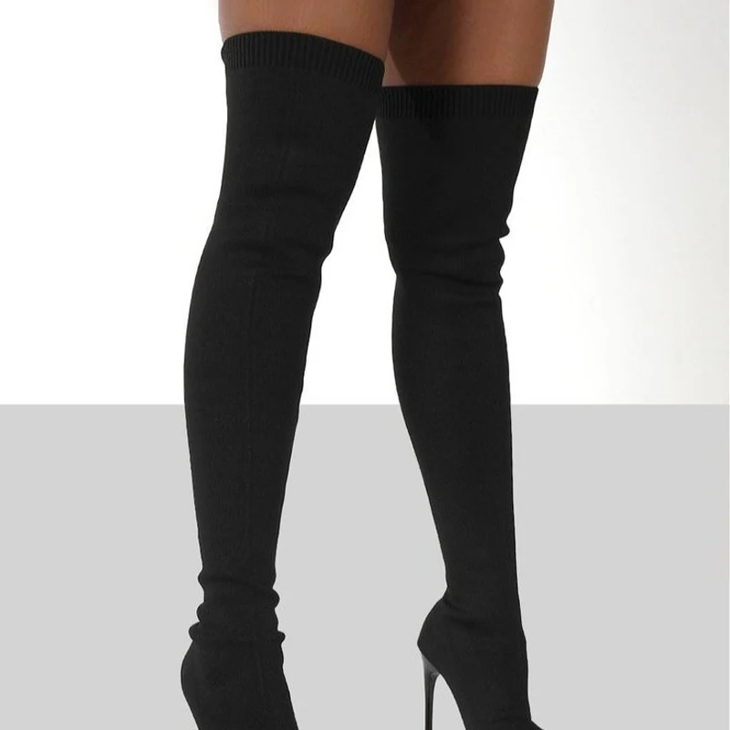 Women Autumn Over The Knee Boo - Sewing Knit 评论和价格