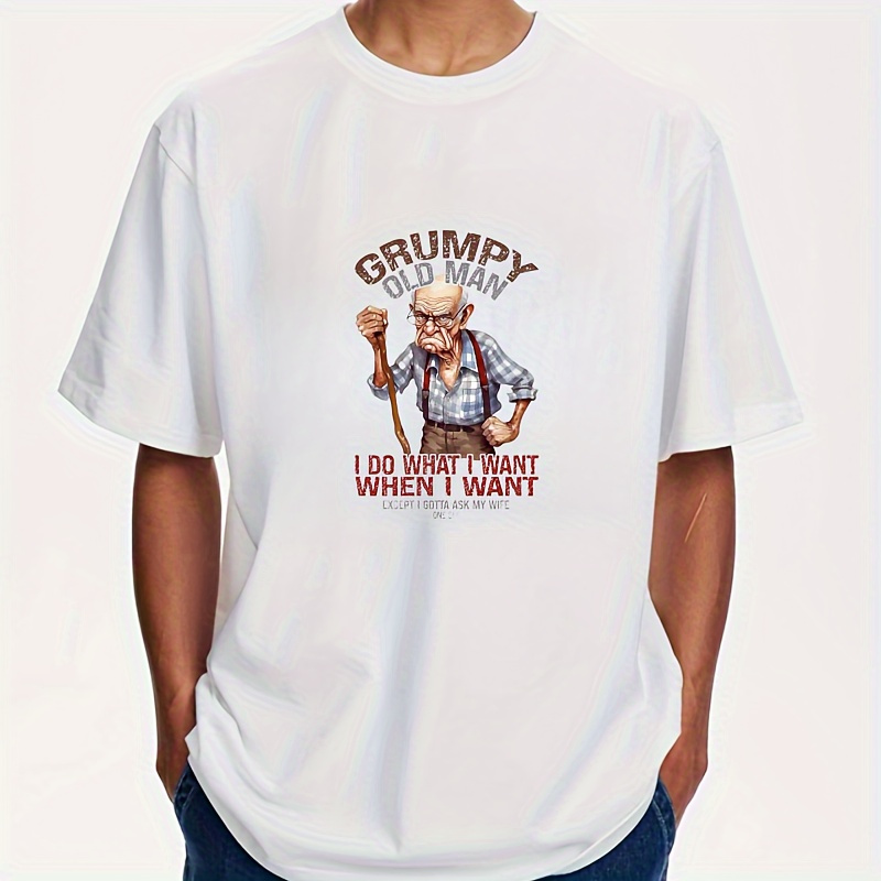 Funny Old Man Quotes Cartoon H - Iron On Patch 评论和价格