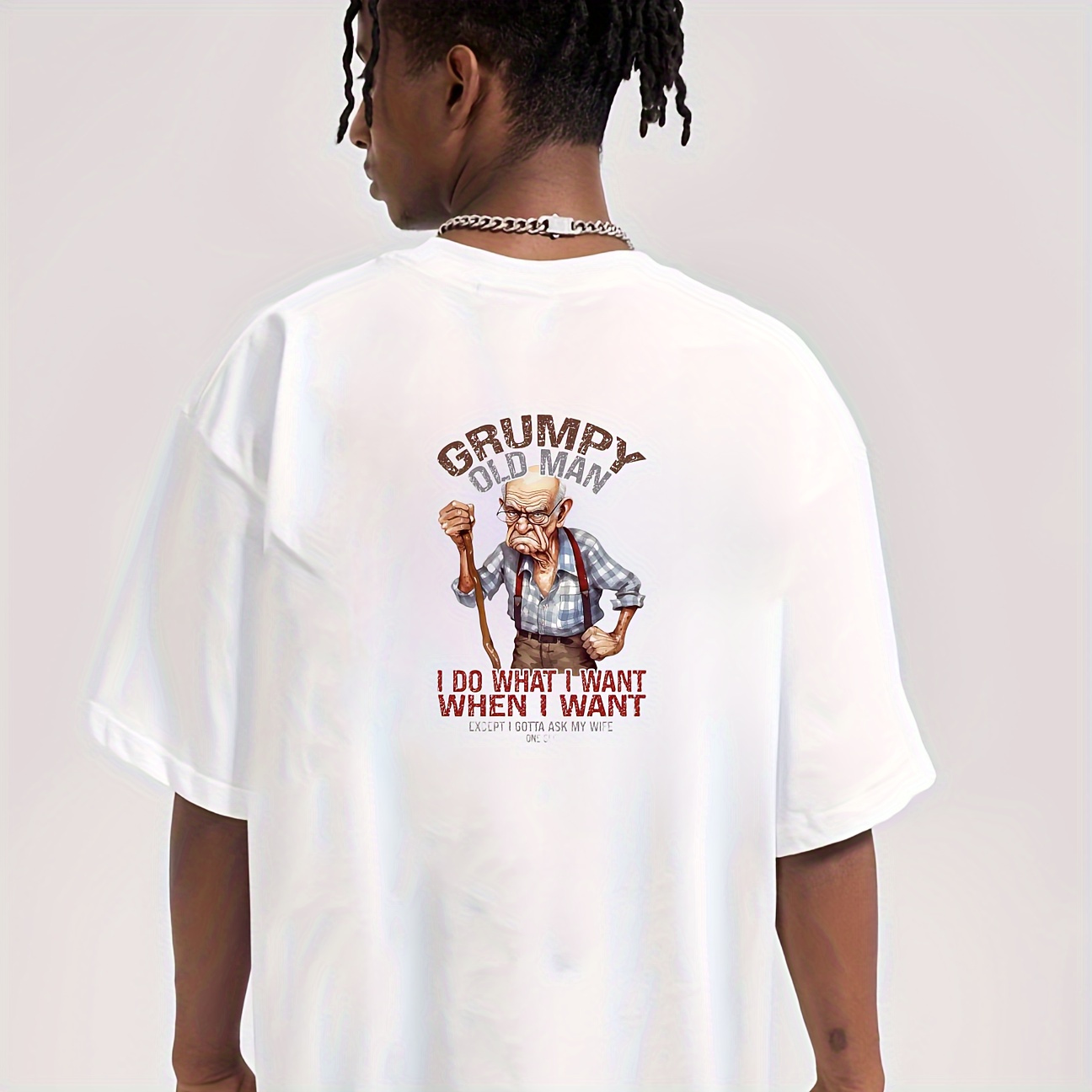 Funny Old Man Quotes Cartoon H - Iron On Patch 评论和价格