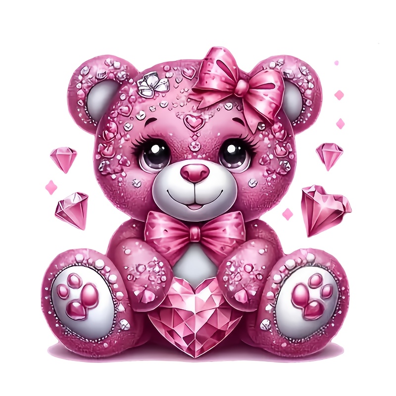 Pink Diamond Bear Heat Transfe - Iron On Patch 评论和价格