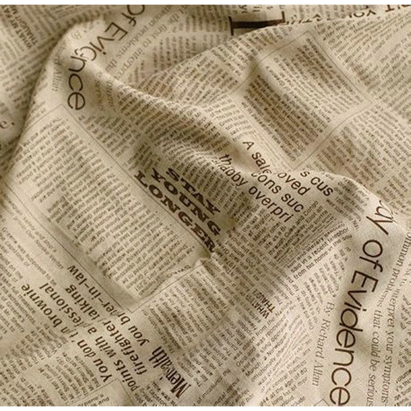 50x150cm Retro Newspaper Lette - Sewing Tweed Fabric 评论和价格