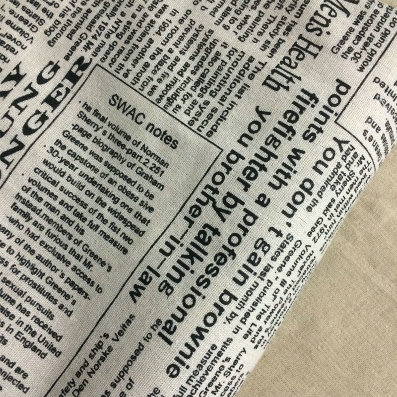 50x150cm Retro Newspaper Lette - Sewing Tweed Fabric 评论和价格