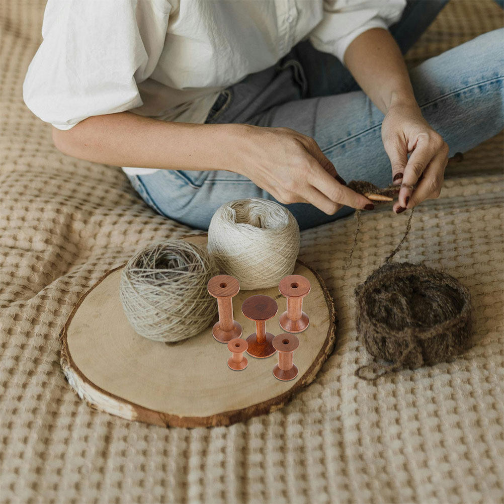 7Pcs Wooden Bobbins Set Space  - Sewing Knit 评论和价格