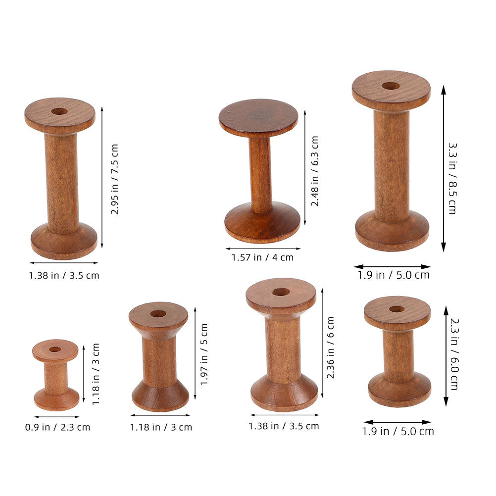 7Pcs Wooden Bobbins Set Space  - Sewing Knit 评论和价格