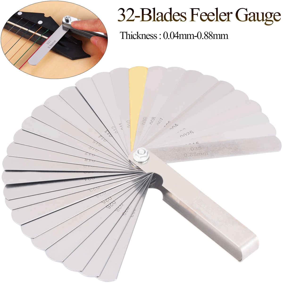 32pcs/set Guitar String Height - Seam Gauge Metal 评论和价格