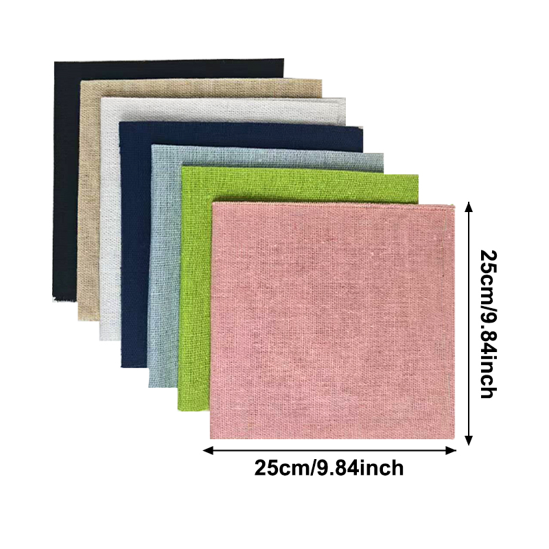 7-Piece Set of 25* 25cm Linen  - Sewing Textile Art 评论和价格