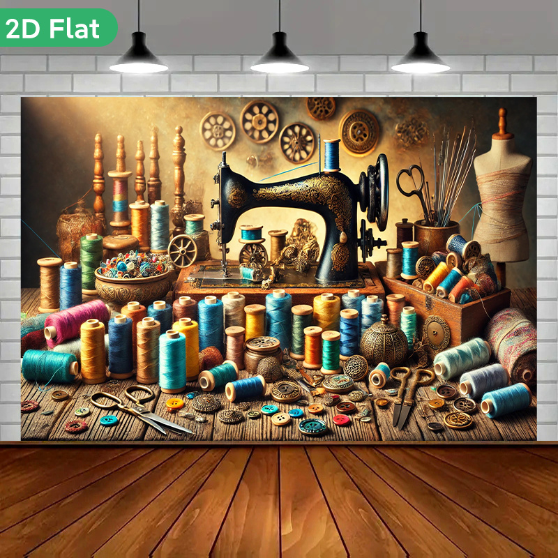 Vintage Retro Sewing Atelier W - Sewing Textile Art 评论和价格