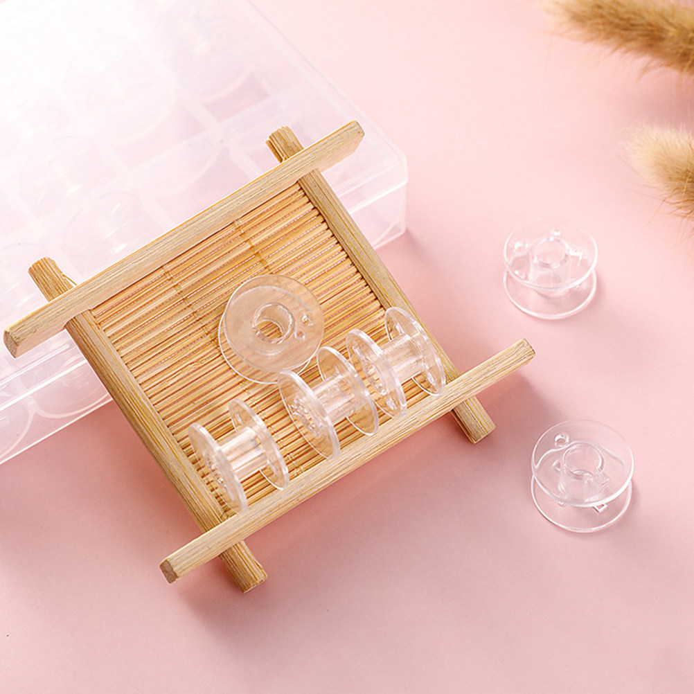 1Set Transparent Plastic Bobbi - Thread Bobbins Empty 评论和价格