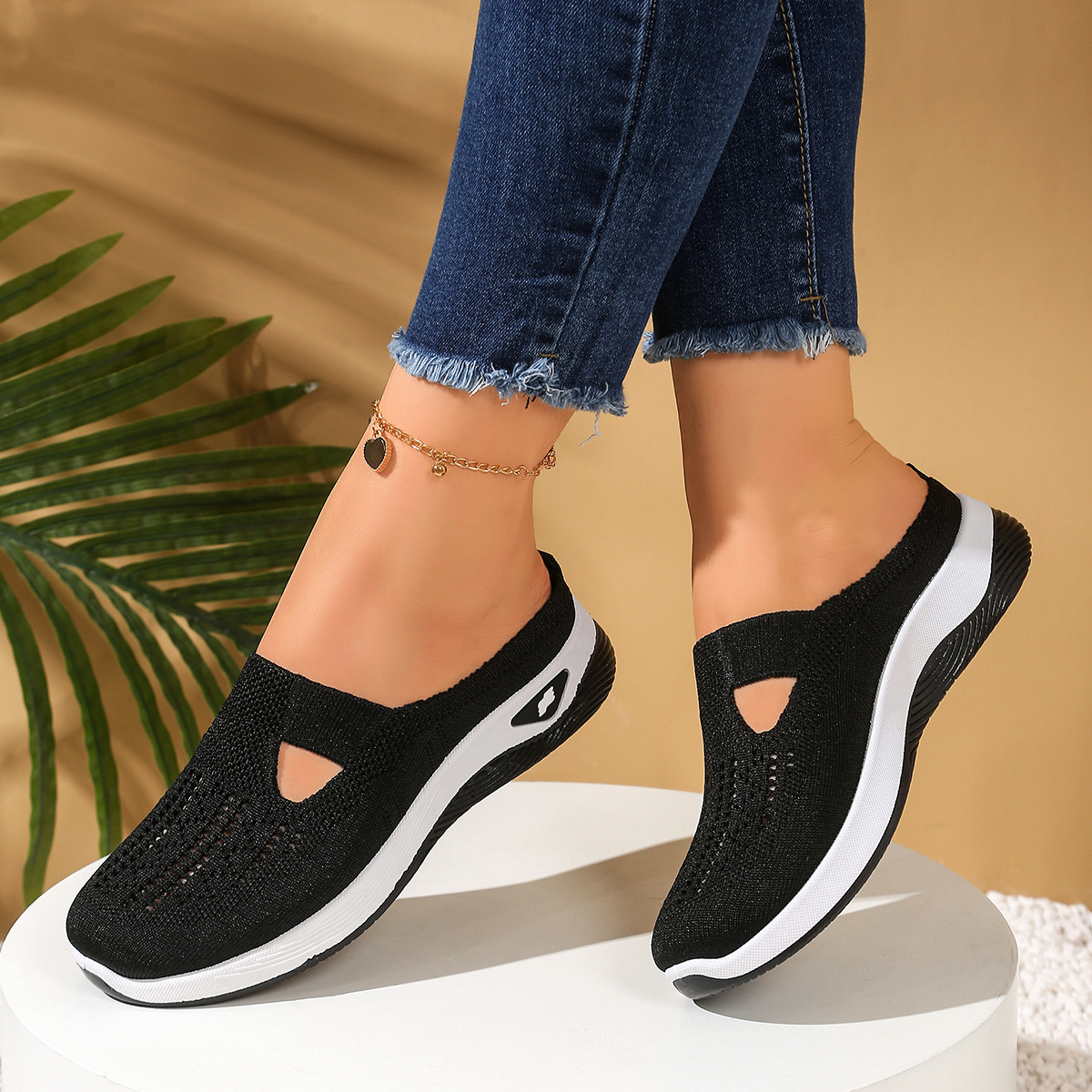 Women Shoes Breathable Half Sl - Sewing Net 评论和价格