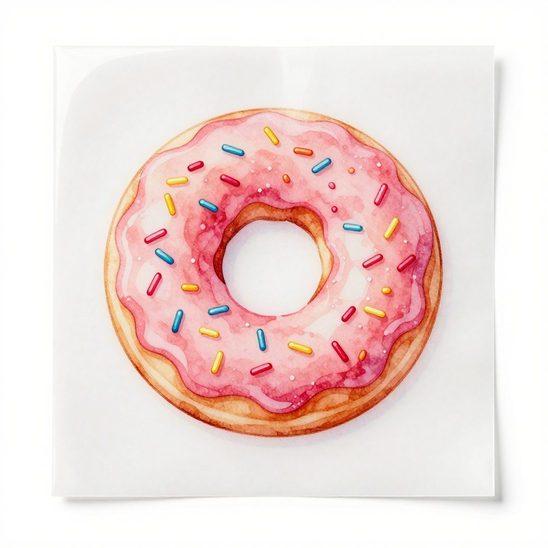 Watercolor Donut Heat Transfer - Iron On Patch 评论和价格