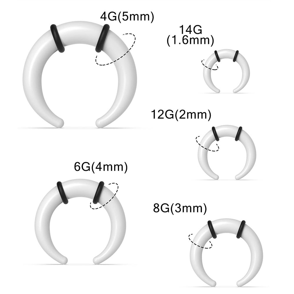 Large Septum Rings 14G 12G 8G  - Seam Gauge Metal 评论和价格